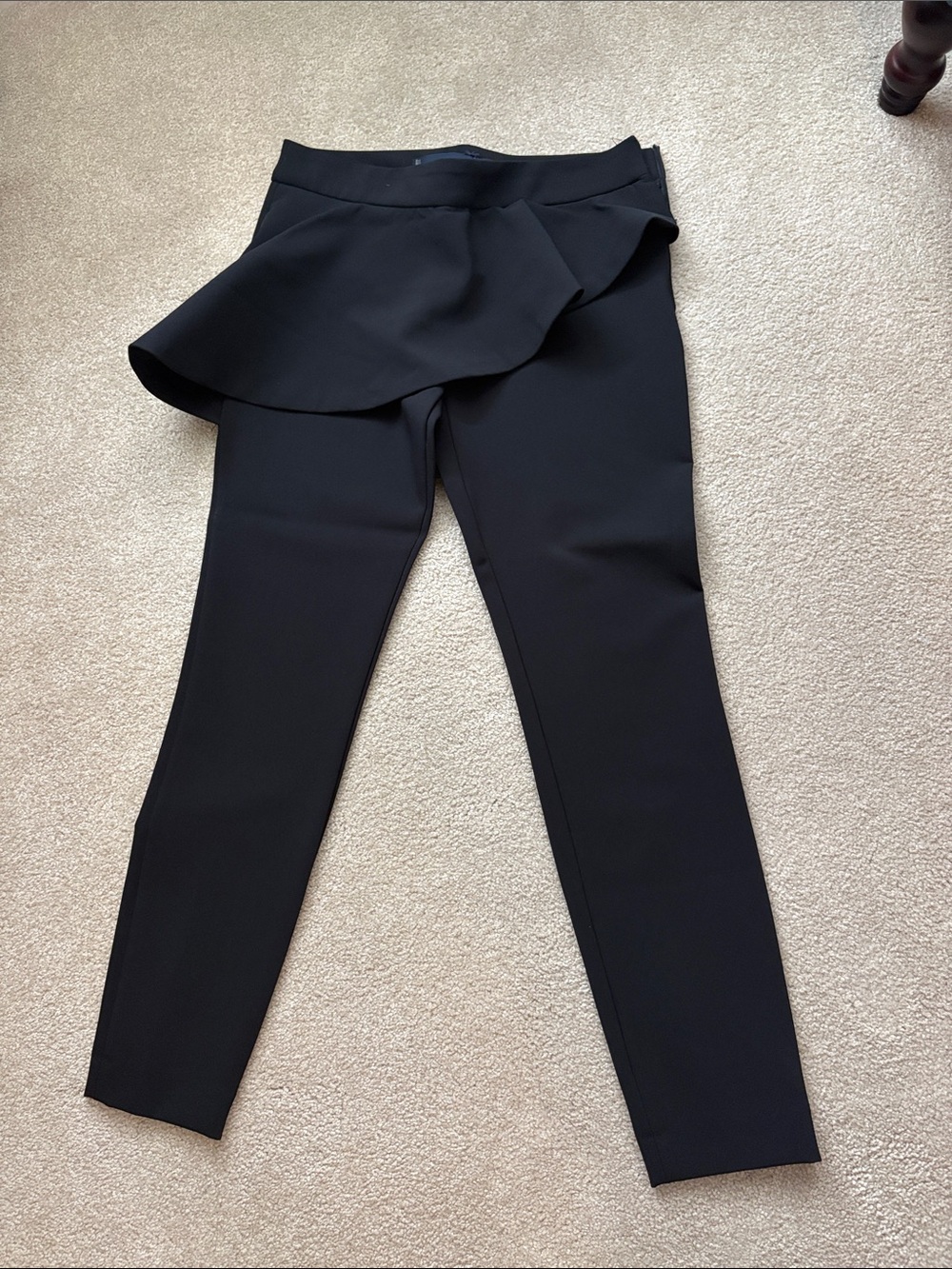 Zara Black Ruffled Peplum Pants - Women